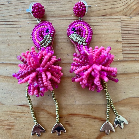 Dangly beaded & gold-tone beaded Earrings - Picture 4 of 6